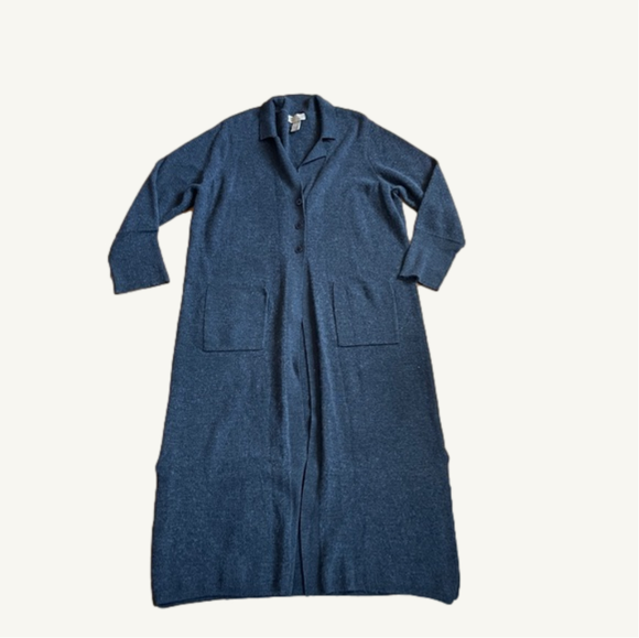 Cotton Ginny Sweaters - Cotton Ginny Plus Dark Grey Button-up Long Cardigan Size Small